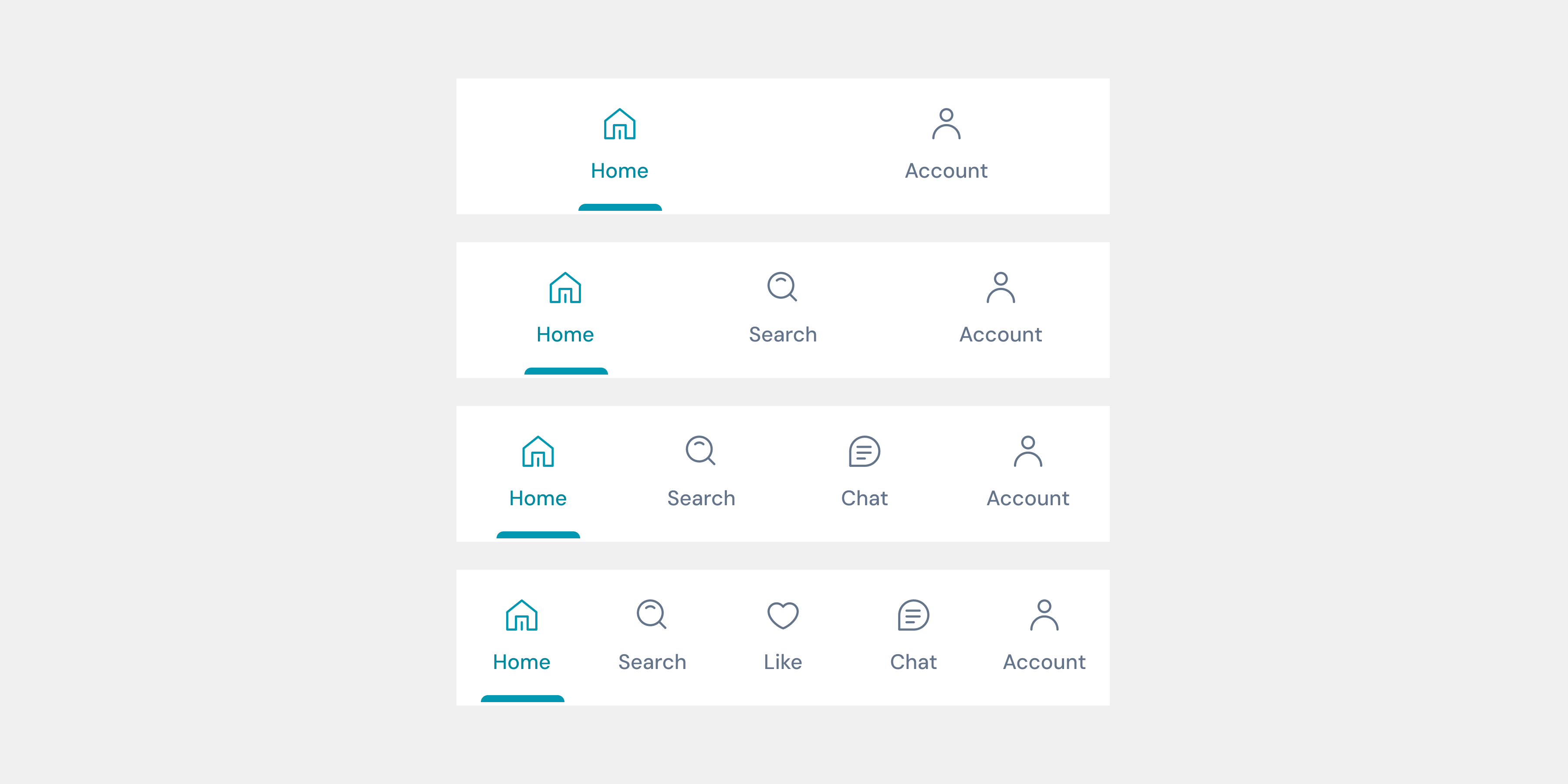 Bottom Navigation Example Items